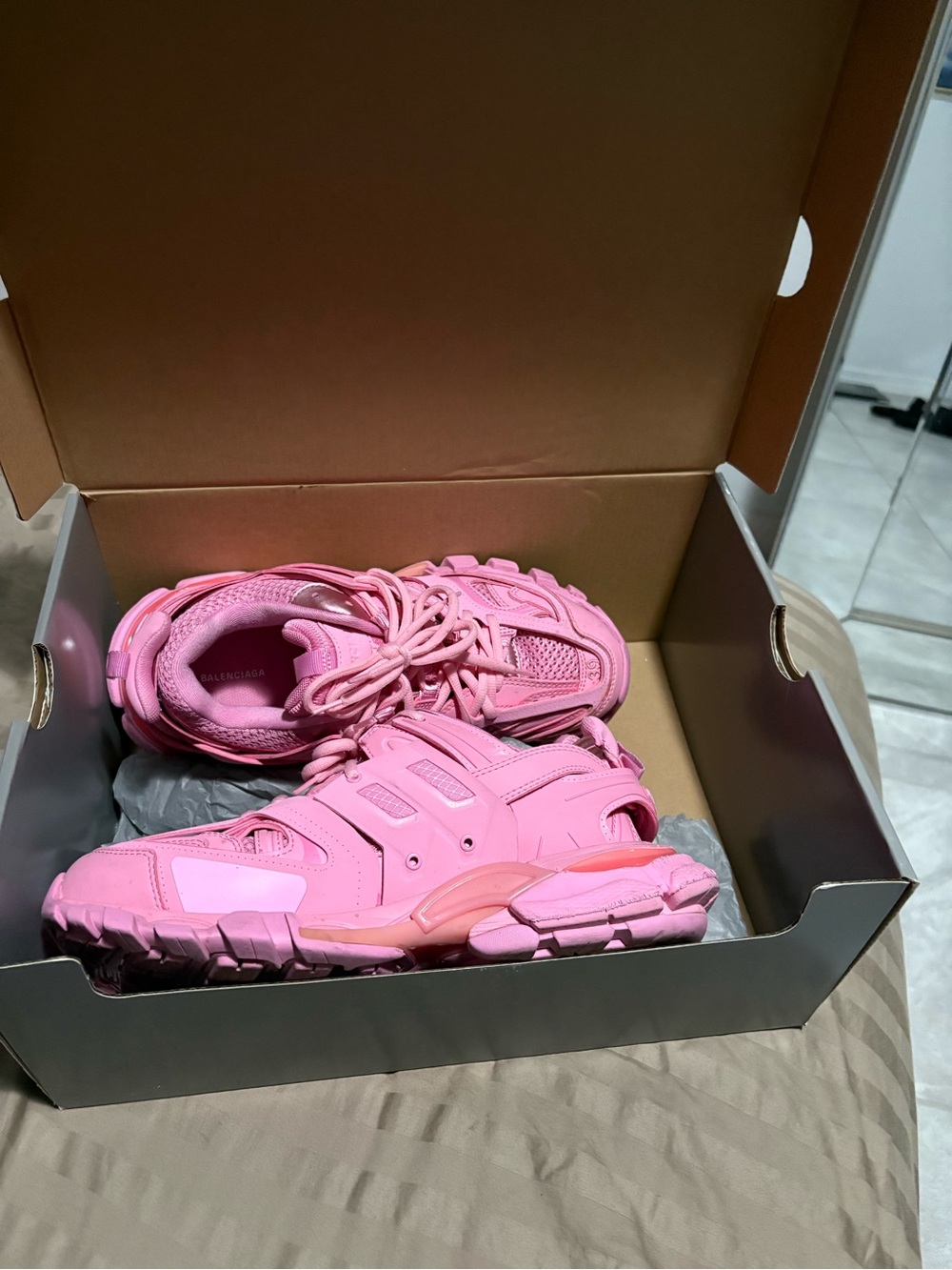 Balenciaga Kids Bubblegum Pink Track Sneakers